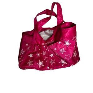 American Girl Doll Bag Tote Carrier Pink with Stars Dual Strap- Holds 2 Dolls